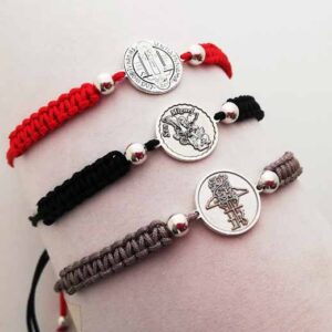 Pulsera religiosa Tejida, medalla 1,2 (Cualquier imagen)