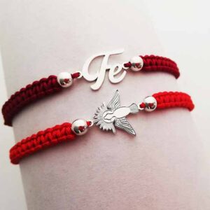 Pulsera religiosa Tejida, medalla 1,2 (Cualquier imagen)