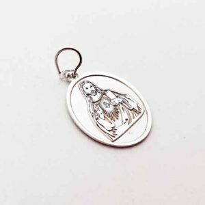 Medalla Sagrado Corazón de Jesús.  2 cm Plata 925.
