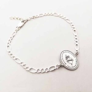 Pulsera 100% Plata. Medalla 2 cm. Cadena cartier.