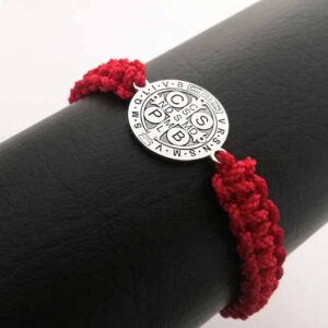 Pulsera Tejida Plata 925. San Benito (Cualquier imagen) 2 cm
