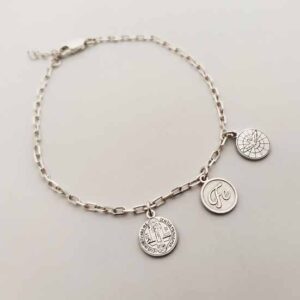 Pulsera 100% Plata 925. 3 medallas de 1 cm (Cualquier imagen