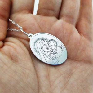 Medalla Nuestra Señora del Buen Consejo. Plata 925 3 cm.