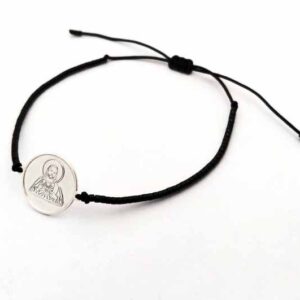 Pulsera Miyuki. Medalla plata 1,5 cm (Cualquier imagen)
