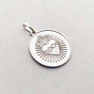 Medalla Sangrado Corazón de Jesús 2 cm Plata 925.