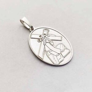 Medalla Jesús del Perdón Patrono Manzanares. Plata 925 2 cm.