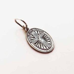 Medalla El señor de Los Milagros. Plata 925. 1,5 cm