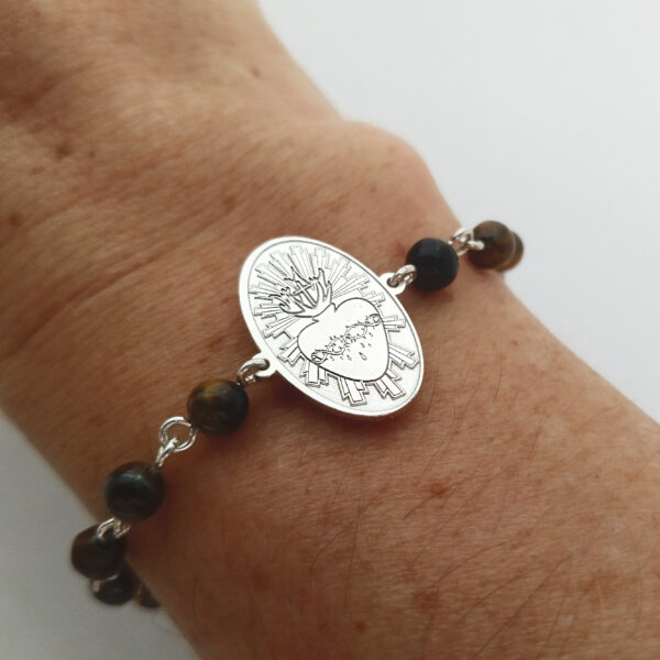 pulsera sagrado corazón de jesús plata 925