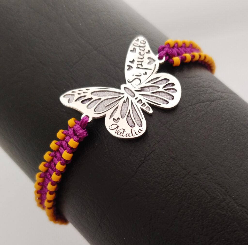 pulsera mariposa personalizada plata 925