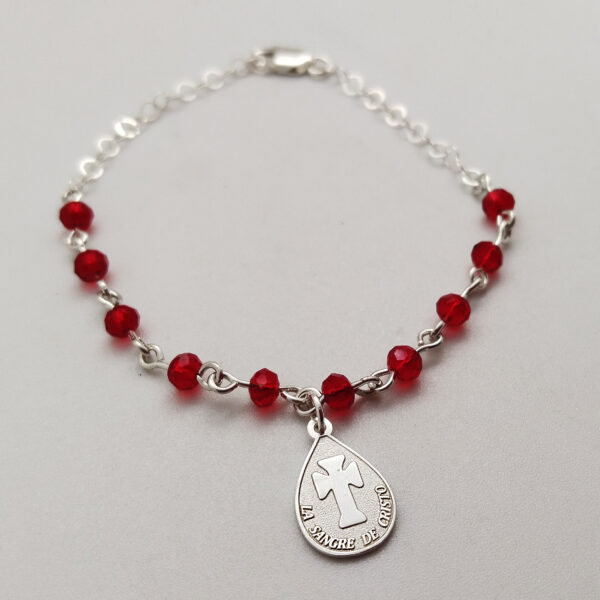 pulsera sangre de cristo plata 925