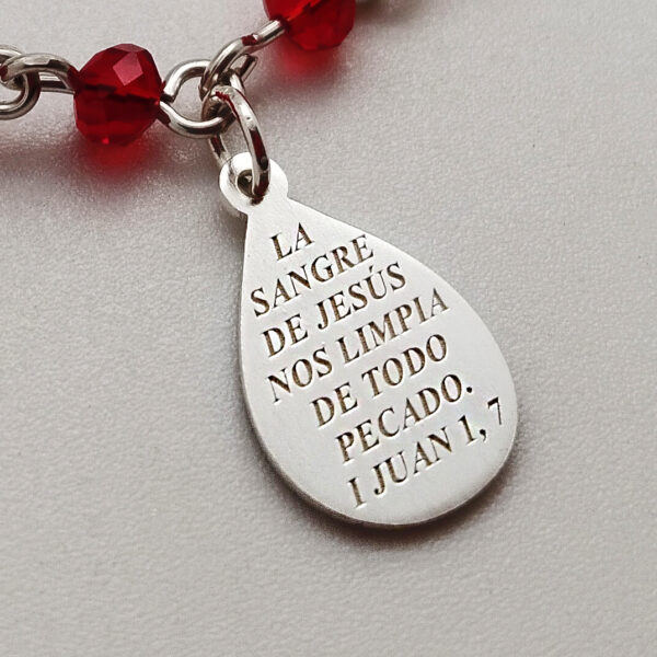 pulsera sangre de cristo plata 925