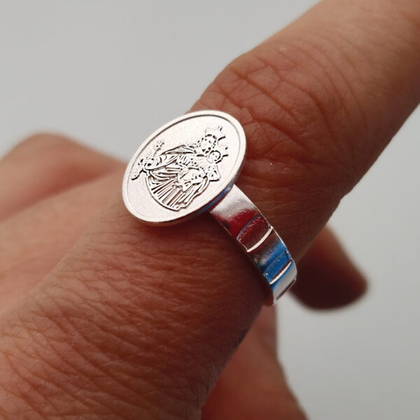Anillo denario María Auxiliadora plata 925