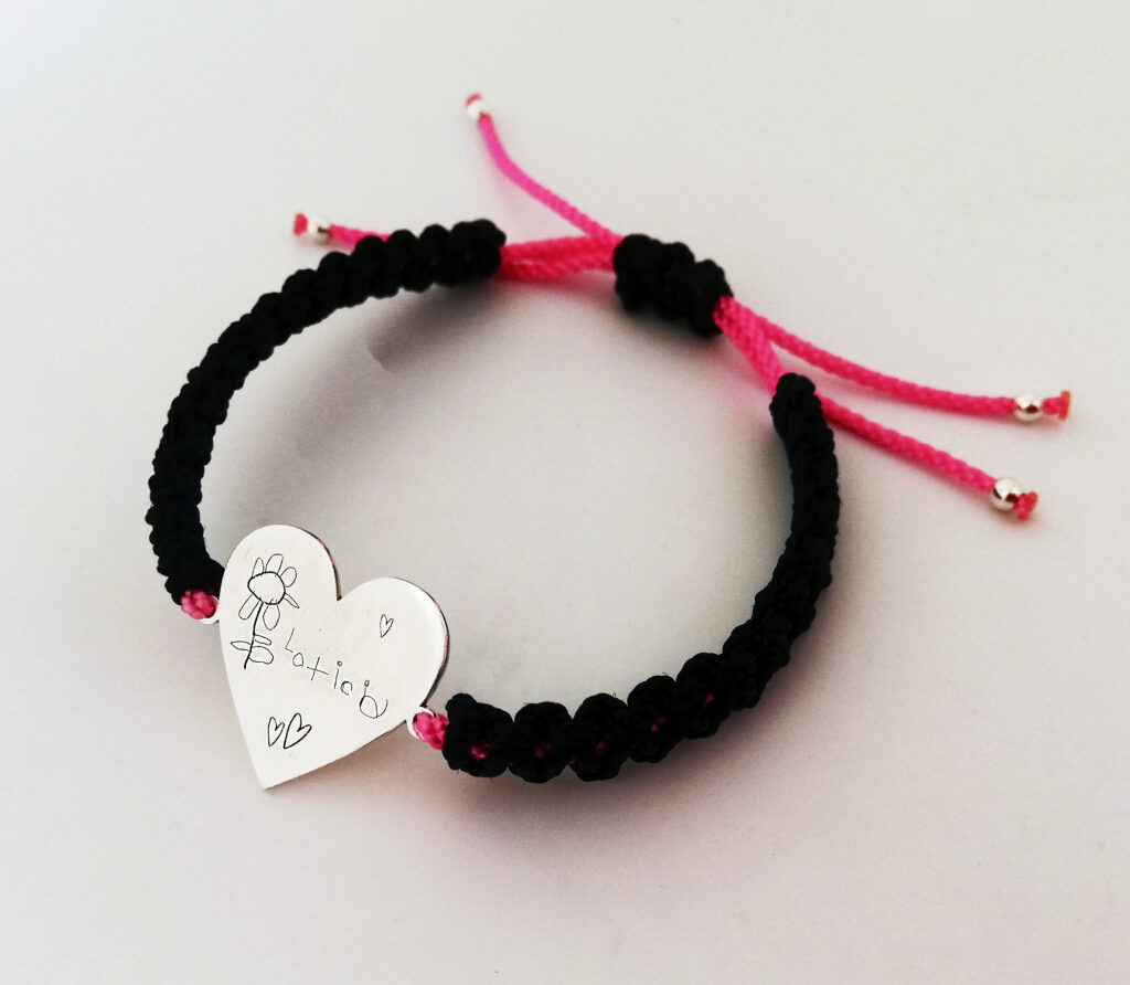Pulsera personalizada 925 con los dibujos de tus hijos