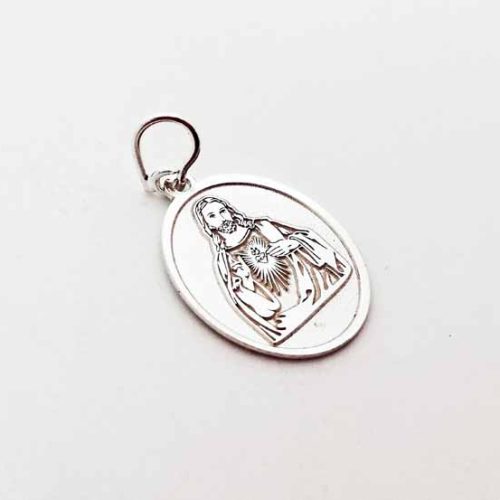 Medalla Sagrado Corazón de Jesús. Plata 925.